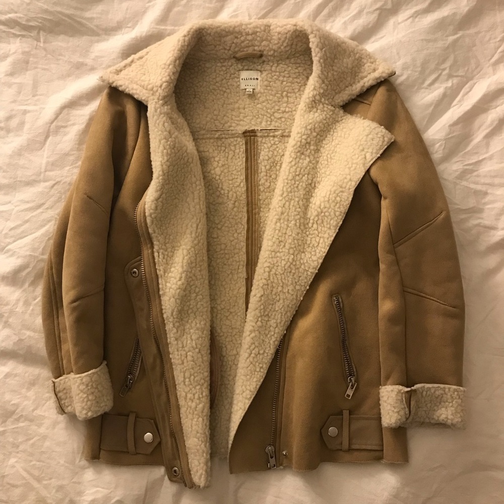 Ellison Faux Suede Sherpa Jacket